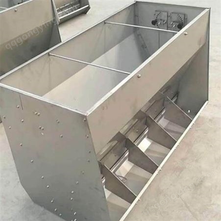 养猪自动下料食槽 不锈钢单面料槽 移动式五孔料槽价格报价