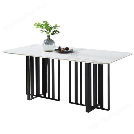 鼎富 岩板餐桌 大理石餐桌 北欧轻奢风格饭桌椅组合DF-388