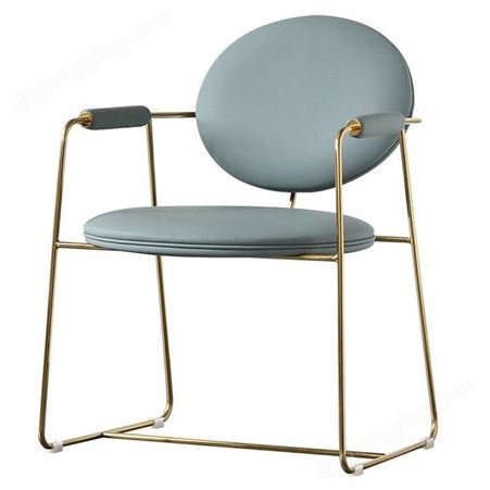 鼎富单人沙发椅布艺软包金属椅靠背网红椅子DF-383