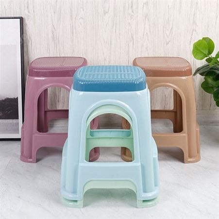 2019新款pp塑料凳子家用加厚防滑方凳厨房耐用餐厅凳厂家批发定做