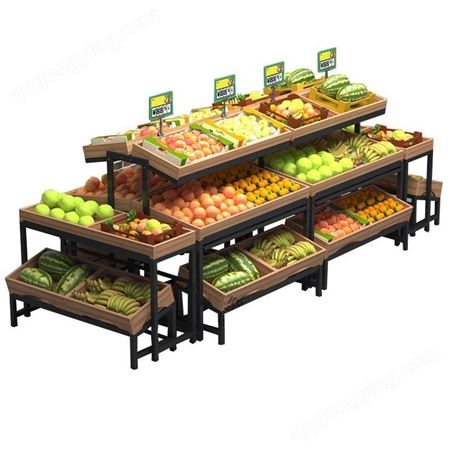 包装水果陈列架 中间多层水果展柜 杭州坚塔货架