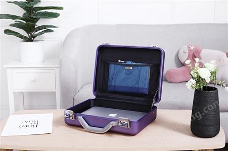 联好 全铝镁合金箱 铝合金箱定做 紫色金属收纳箱包手提式铝箱