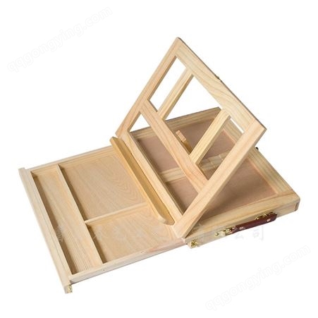可折叠松木画板 蒙马特桌面实木画箱 小型水彩便携画架带抽屉