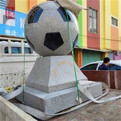 福建惠安石雕 人物 校园石雕 足球少年雕塑 定制