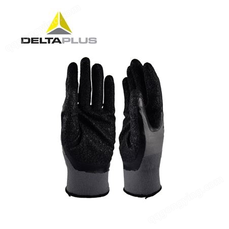代尔塔 201630 涤纶纤维乳胶涂层手套耐磨透气抗撕裂工业防护手套