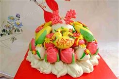 老人过寿寿桃包传统生日蛋糕