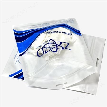 JHY22深圳胶袋厂家定做数据线包装袋 复合拉链袋 手机线包装袋 阴阳袋