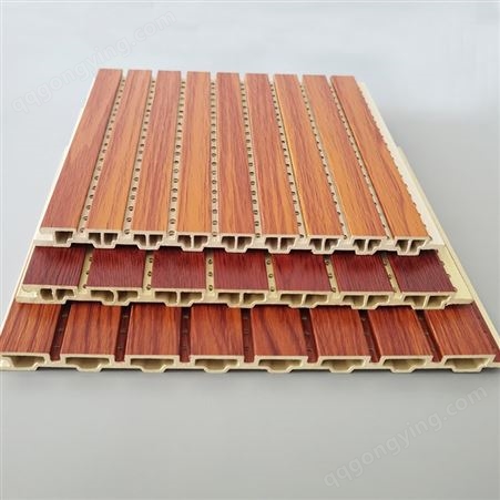 厂家润森定制生产竹木纤维吸音板生态木吊顶墙面消音板木塑穿孔隔音板学校会议