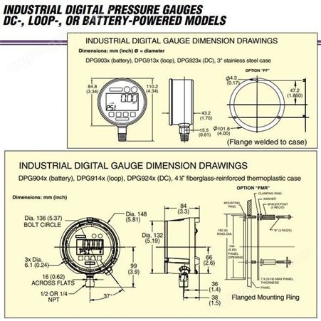 OMEGA欧米茄 DPG9000系列工业数字压力表