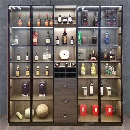 铝唯全铝酒柜 室内客厅装饰酒橱 红酒洋酒展示柜定制