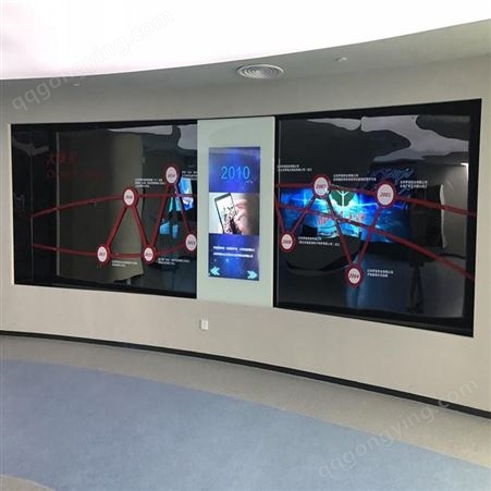 恩騰展廳智能互動觸摸滑軌屏/顯示器/移動手推拉電動液晶透明電視