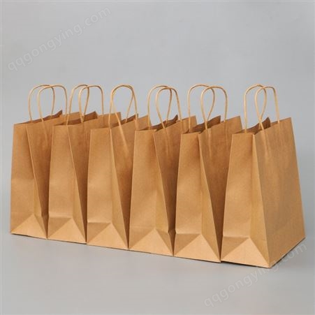 牛皮纸袋手提袋定制奶茶外卖打包袋定做礼品服装袋包装袋印刷logo