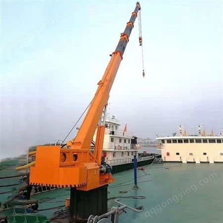10吨船舶吊机 固定式伸缩臂船吊 船用甲板克令吊 可无线遥控操作