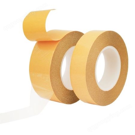 0.2高粘pet双面胶带200U透明姜黄格胶纸