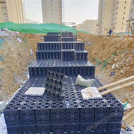雨水收集池PP模块搭建 东吴承压50T蓄水模块包工包材料 天津海绵城市建设