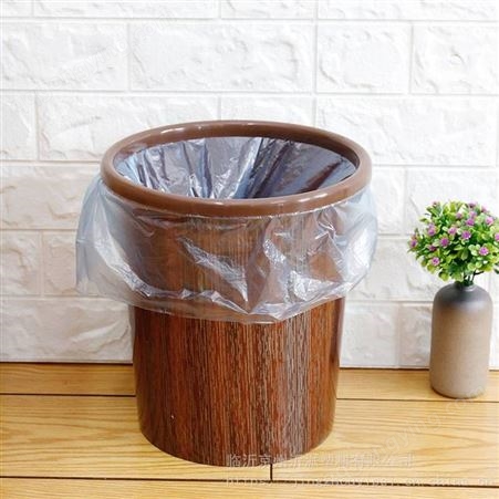 家用客厅厨房办公室无盖大号创意塑料带压圈卫生间纸篓木纹垃圾桶