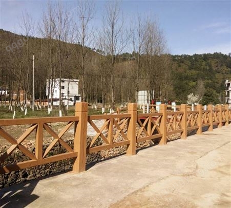 混泥土仿木护栏景区园林栏杆新农村建设河道围栏