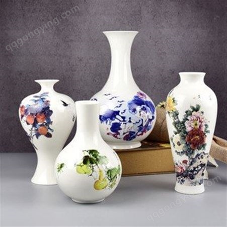 厂家批发陶瓷花瓶  中式礼品客厅 骨瓷花瓶摆件