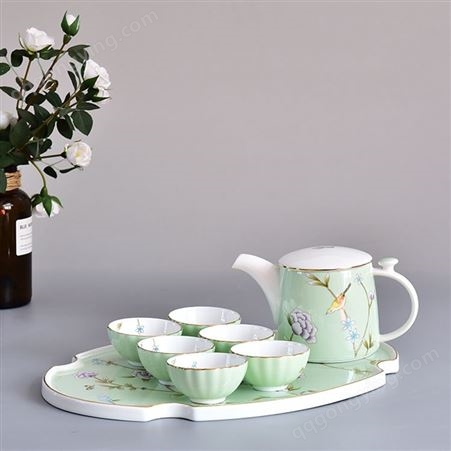 茶具套装 陶瓷功夫茶杯 骨瓷茶具商用礼品伴手礼定制