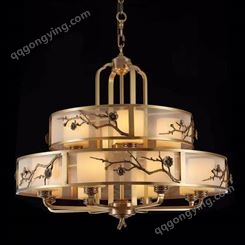 樊灯6037美式新中式吊灯全铜中国风餐厅客厅禅意艺术别墅茶楼灯具