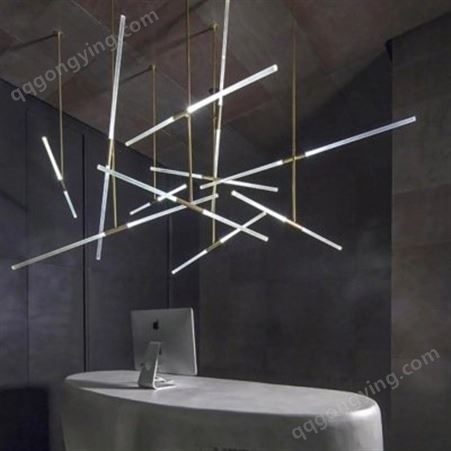 北欧现代创意个性艺术工业风酒店前公室吧台led吊灯树枝灯具