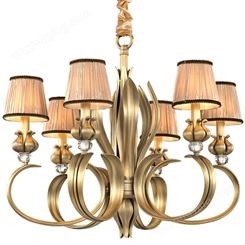 樊灯美式全铜吊灯 美式轻奢客厅卧室餐厅简约创意个性大气后现代艺术灯具