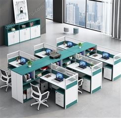职员屏风办公桌 简约电脑桌椅组合隔断四人位财务桌工位 办公家具JY-WQ-086