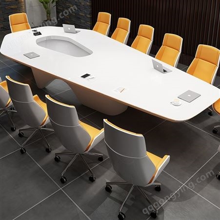 嘉诣办公家具烤漆会议桌长桌简约现代异形会议室办公桌时尚创意桌JY-WQ-391