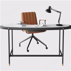 办公家具意式轻奢岩板书桌电脑桌办公桌卧室床边桌简约现代家用极简桌子JY-GZ-082