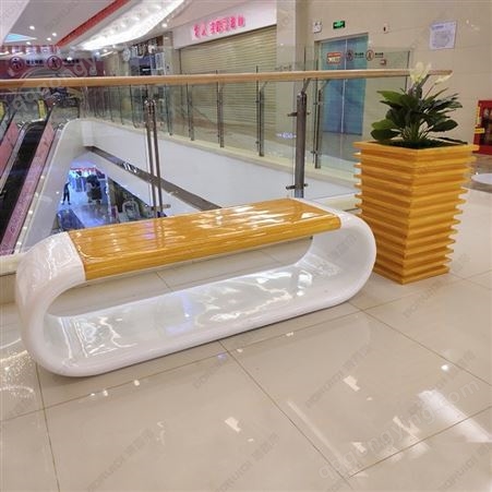 博睿帝 深圳玻璃钢定制厂家 玻璃钢休闲椅 商场机场创意坐凳 仿木纹环形坐凳
