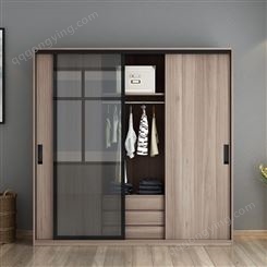 现代中式实木衣柜 家用卧室储物柜定做雅赫软装