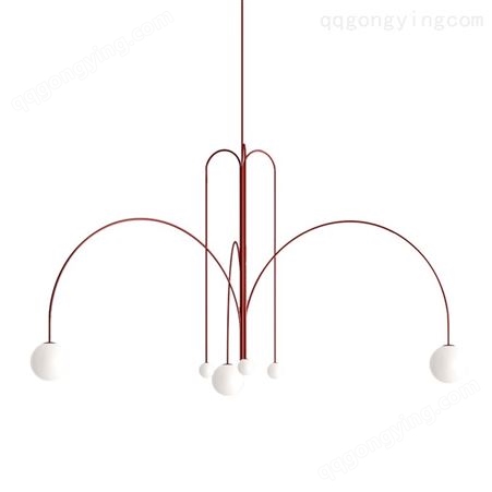 北欧客厅极简主义吊灯现代设计感创意样板间软装餐厅卧室弧形吊灯